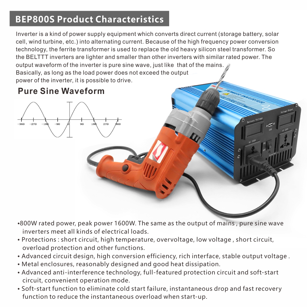 BELTTT 800W pure sine wave inverter
